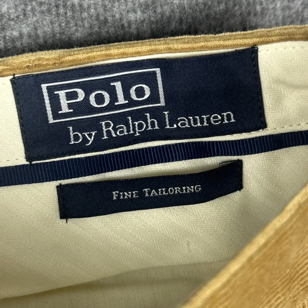 Polo Ralph Lauren Corduroy Pants Mens 38x28* Brown Stretch Vintage Preppy Office